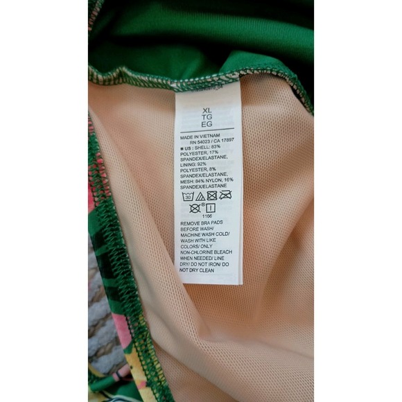 NWT Old Navy Green Floral Side Tie Swim Dress Built In Briefs Padded Vacation - Picture 14 of 14